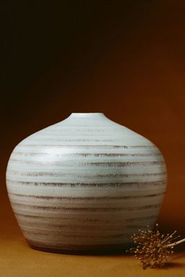 Sonia Dark Cyan Ceramic Round Vase