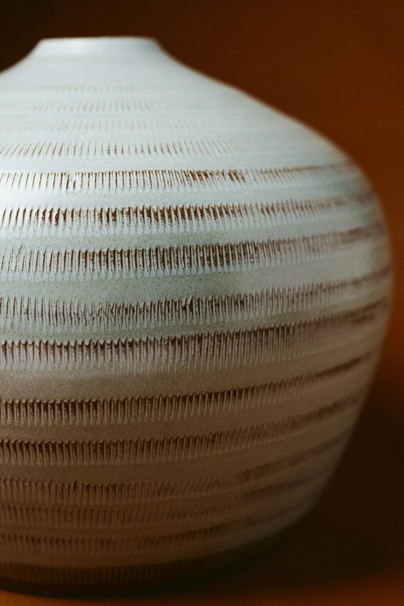 Sonia Dark Cyan Ceramic Round Vase - thumbnail 2