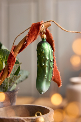 Terrain Cucumber Glass Ornament
