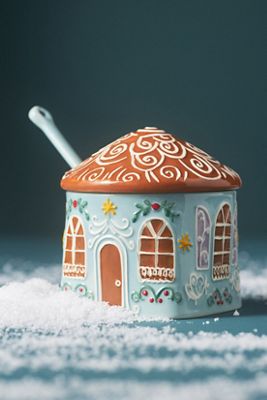 Pot à Sucre en Céramique Maison en Pain d'Épices