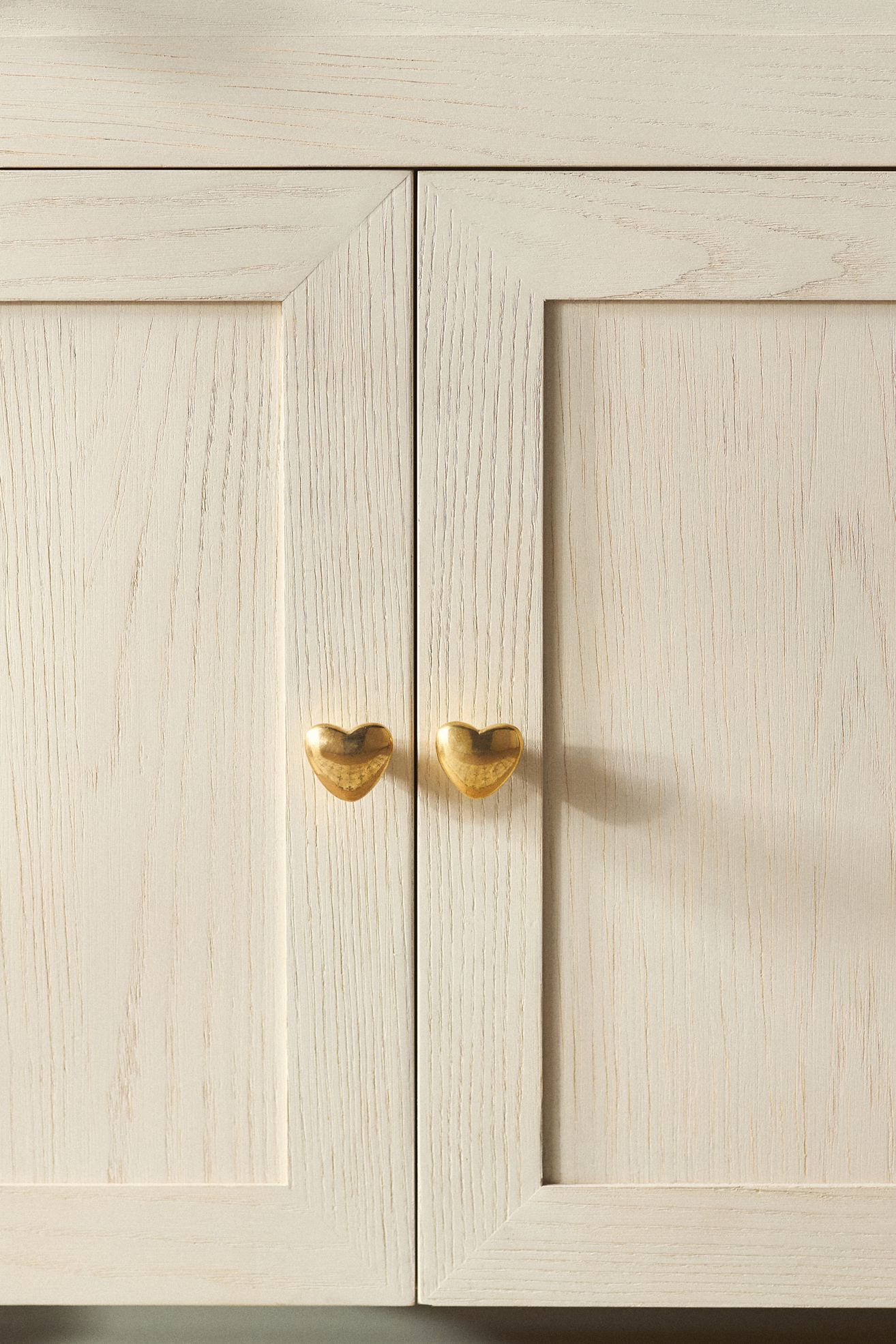 Amor Heart Knobs, Set of 2 - Brass, Set Of 2