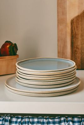 Glazed Garage River Stoneware Salad Plates, Set of 4