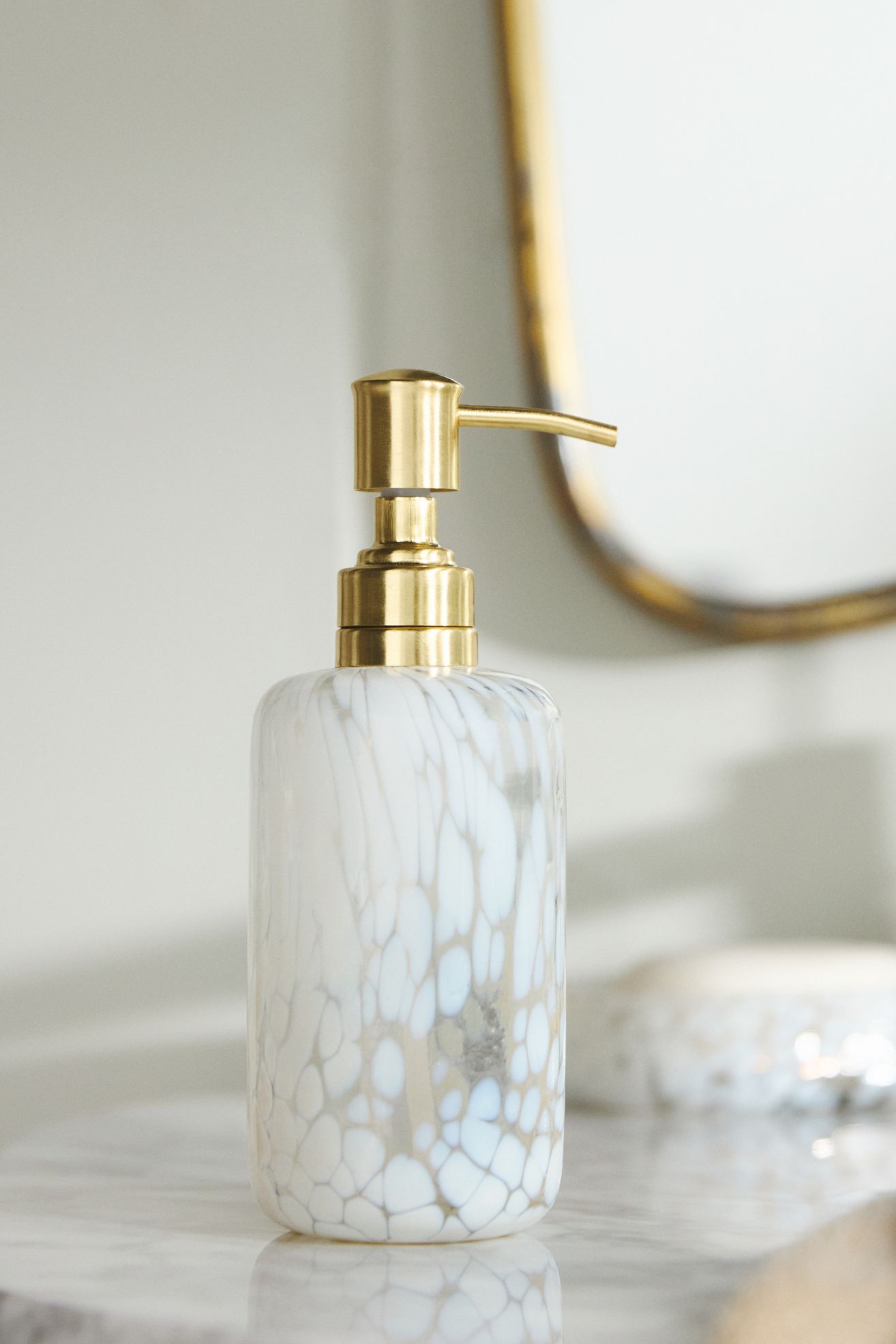 Bryn Glass Soap Dispenser - White, Standard, One Size