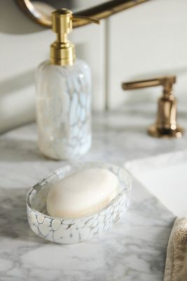 ANTHROPOLOGIE BRYN GLASS SOAP DISH 