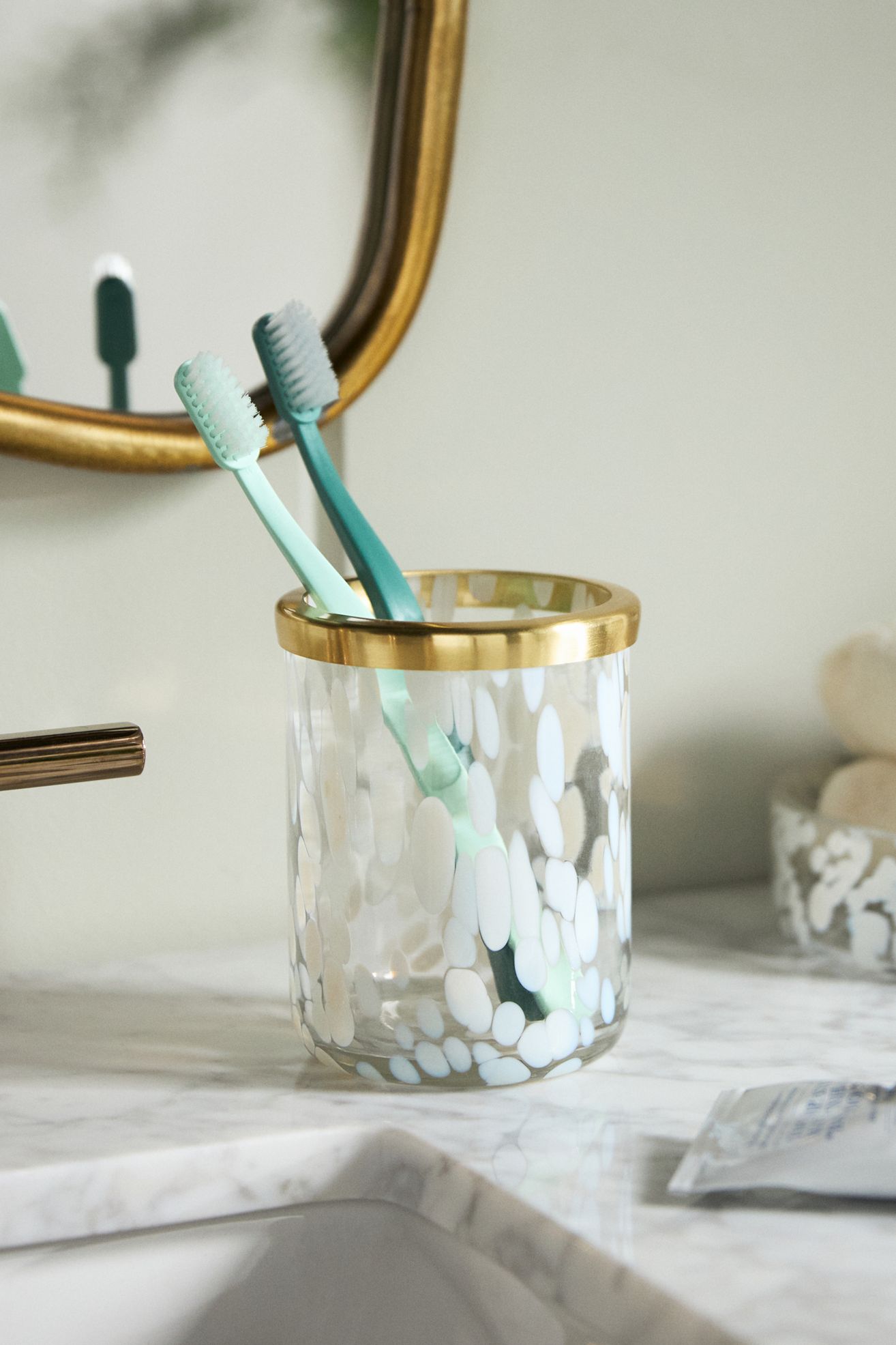 Bryn Glass Bath Tumbler - White, Standard, One Size