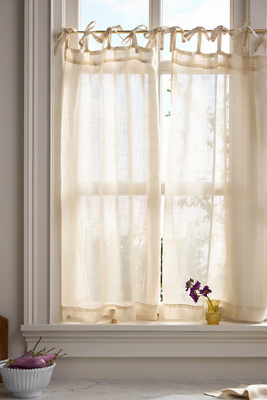 Anthropologie Lena Sheer Woven Cafe Curtains