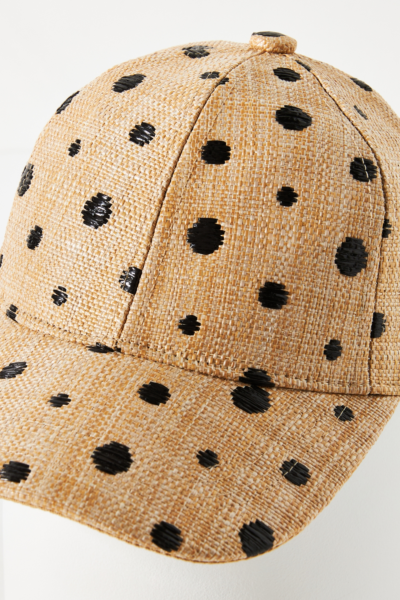 Lucky Zone Polka Dot Straw Baseball Cap