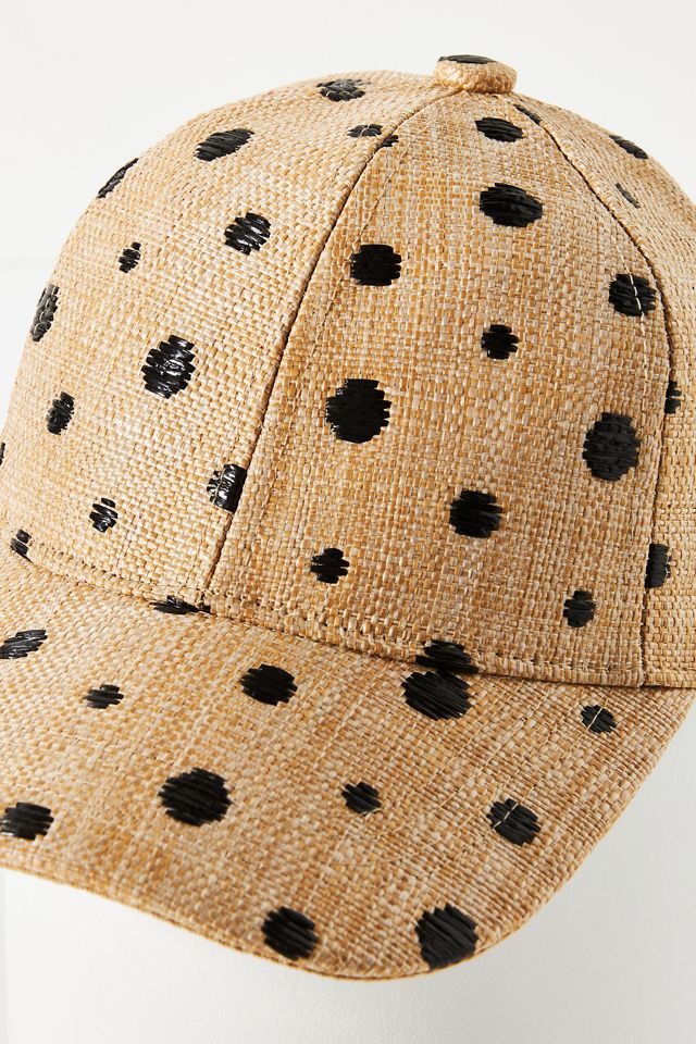 Lucky Zone Polka Dot Straw Baseball Cap #3