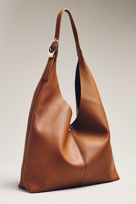 By Anthropologie The Love Knot Slouchy Bag: Buckle Edition In Brown