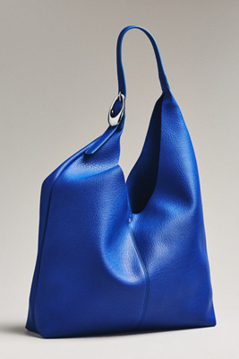 By Anthropologie The Love Knot Slouchy Bag: Buckle Edition In Blue