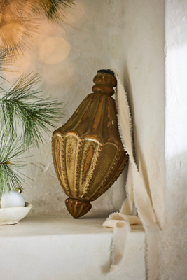 Terrain Antiqued Glass Giant Finial Ornament