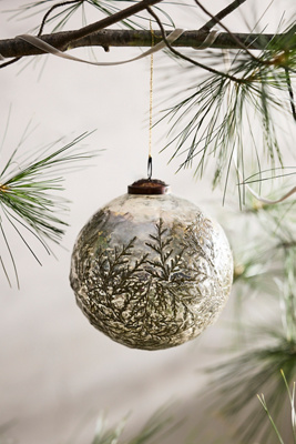 Terrain Cedar Trees Globe Ornament
