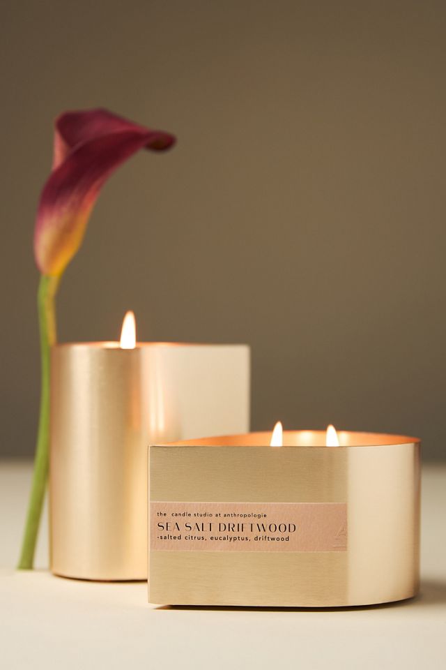 Teardrop Floral Lavender Eucalyptus Metal Candle #1