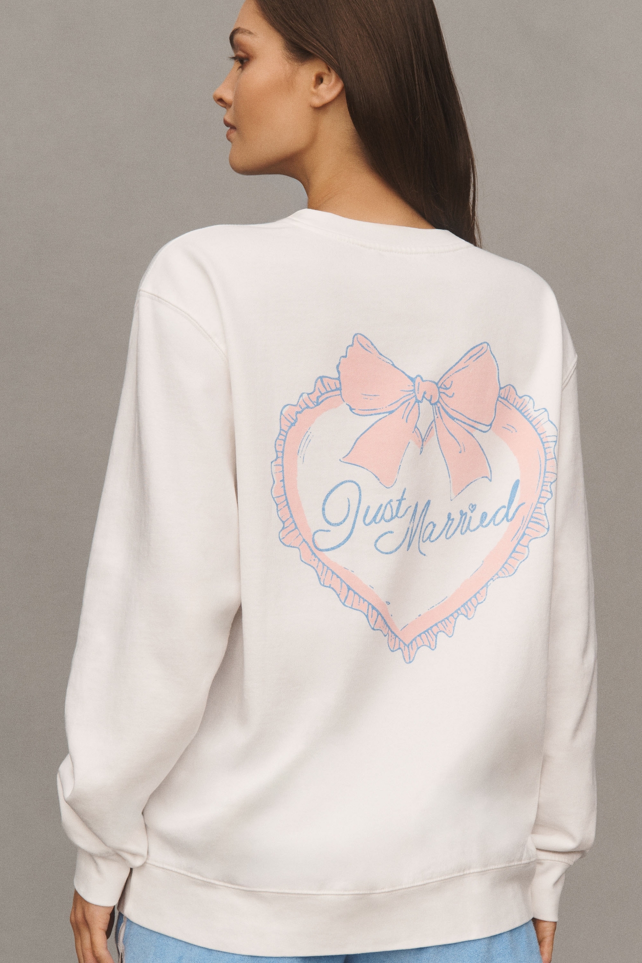 Girl Dangerous Just Married Graphic Oversized Sweatshirt