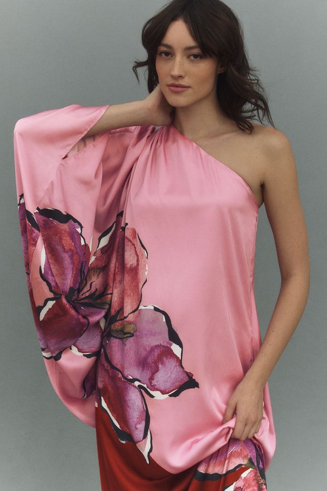 Hutch One-Shoulder Column Satin Maxi Dress #2