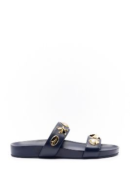 Shop Larroude Madison Slide Sandals In Blue