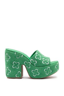 Shop Larroude Margot Wedge Heels In Green