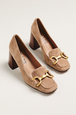 Bibi Lou Zagreb Wood Stacked Heels In Sand
