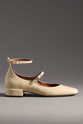 MAEVE DOUBLE-STRAP BLOCK-HEEL MARY JANE FLATS 