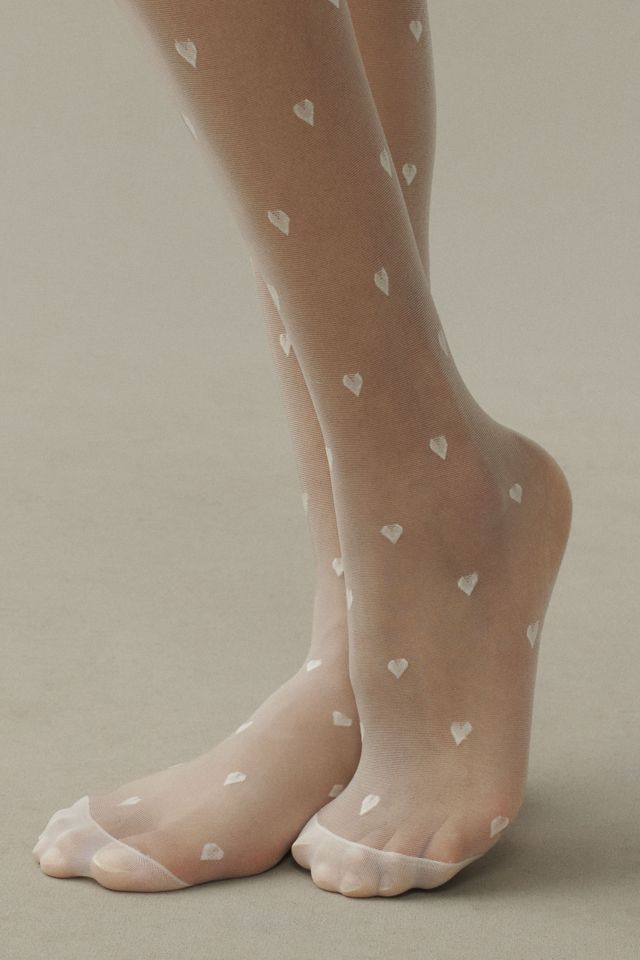 High Heel Jungle My Heart Velvet Flocking Premium Tights #2