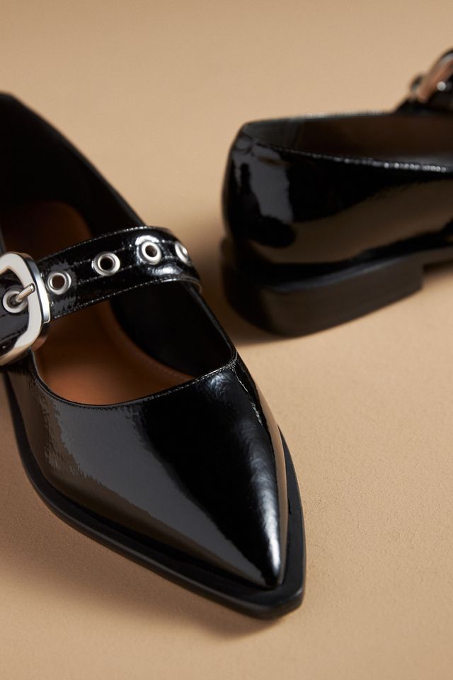 Maeve Pointed-Toe Moto Mary Jane Flats #5