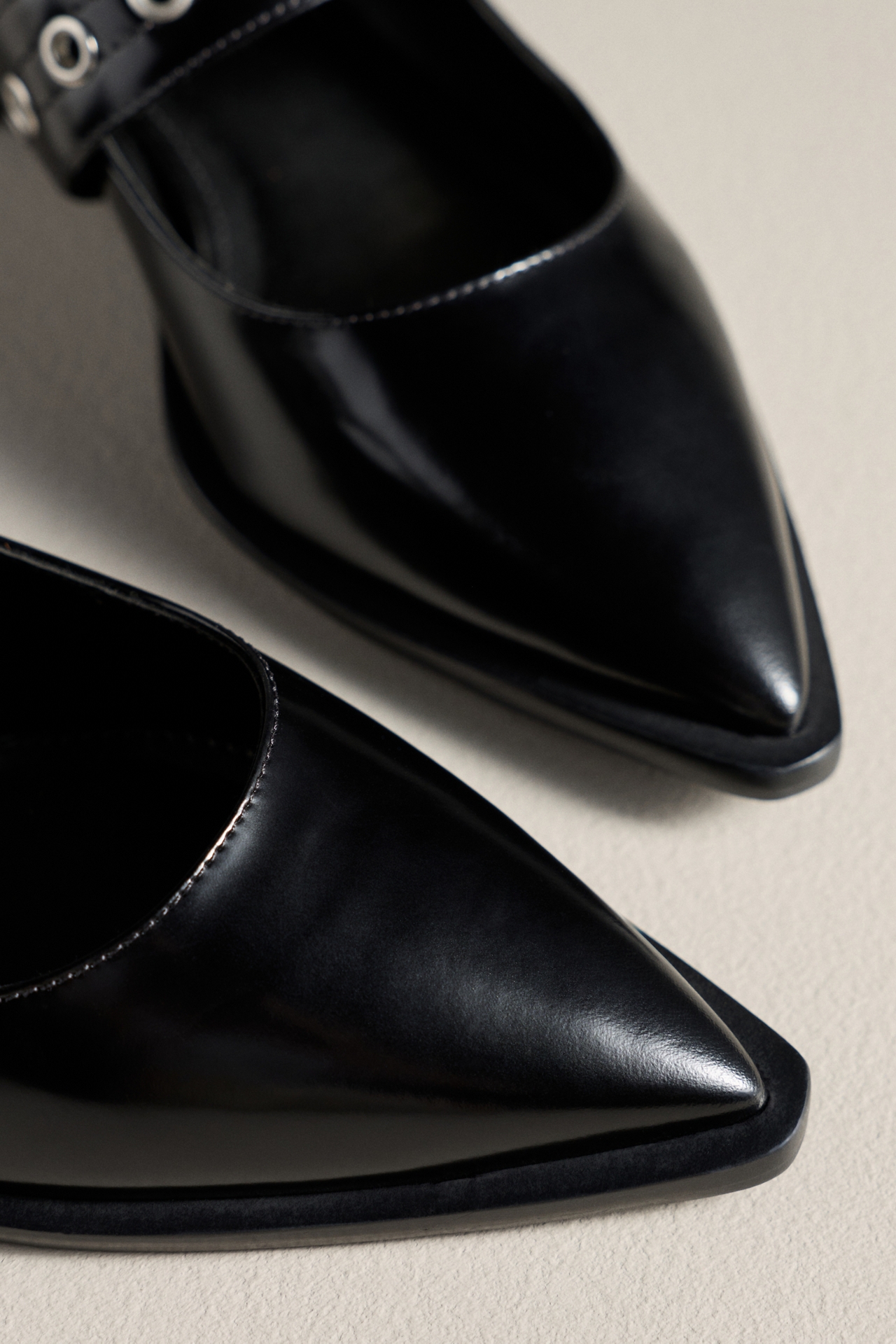 Maeve Pointed-Toe Moto Mary Jane Flats