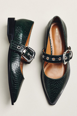 Maeve Pointed-toe Moto Mary Jane Flats In Multi