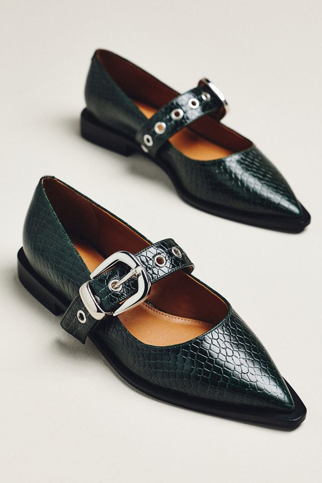 Maeve Pointed-Toe Moto Mary Jane Flats #1