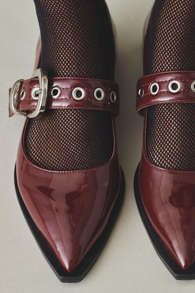 Maeve Pointed-Toe Moto Mary Jane Flats #1
