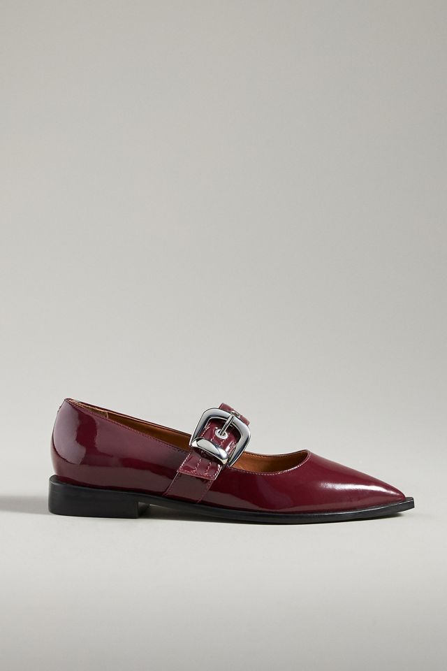 Maeve Pointed-Toe Moto Mary Jane Flats #4