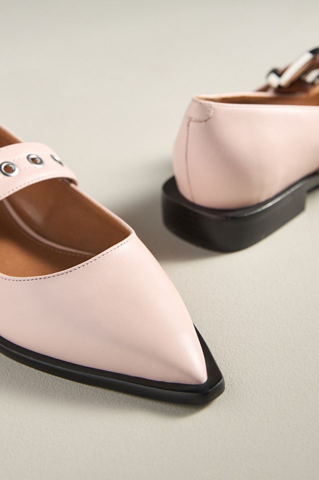 Maeve Pointed-Toe Moto Mary Jane Flats