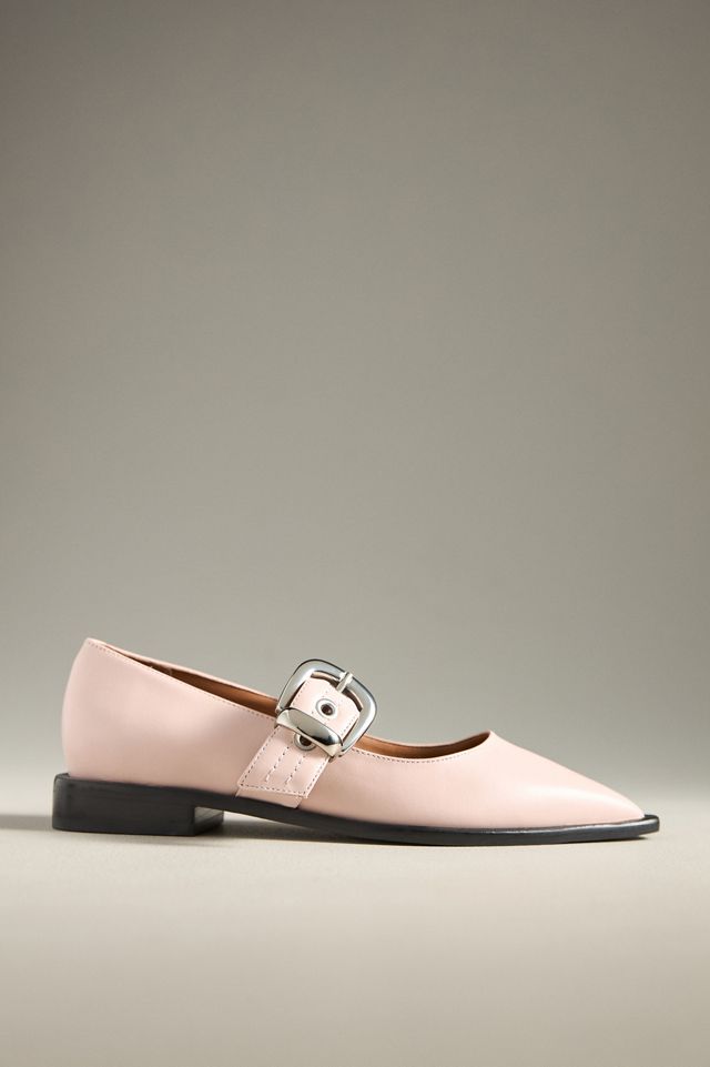 Maeve Pointed-Toe Moto Mary Jane Flats