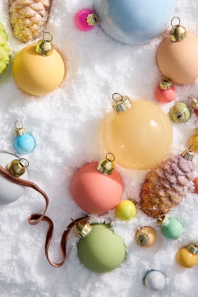 5" Colorful Glass Bauble Ornaments, Set of 6 #3