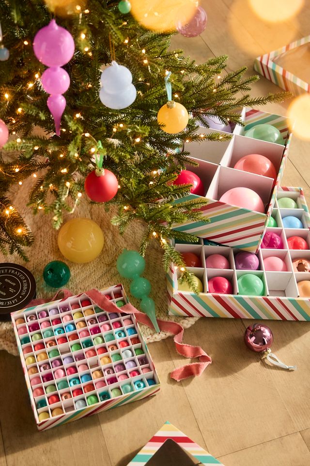 Good Cheer 5" Glass Bauble Ornaments, Set of 6 #6