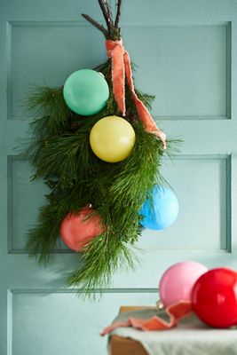 5" Colorful Glass Bauble Ornaments, Set of 6