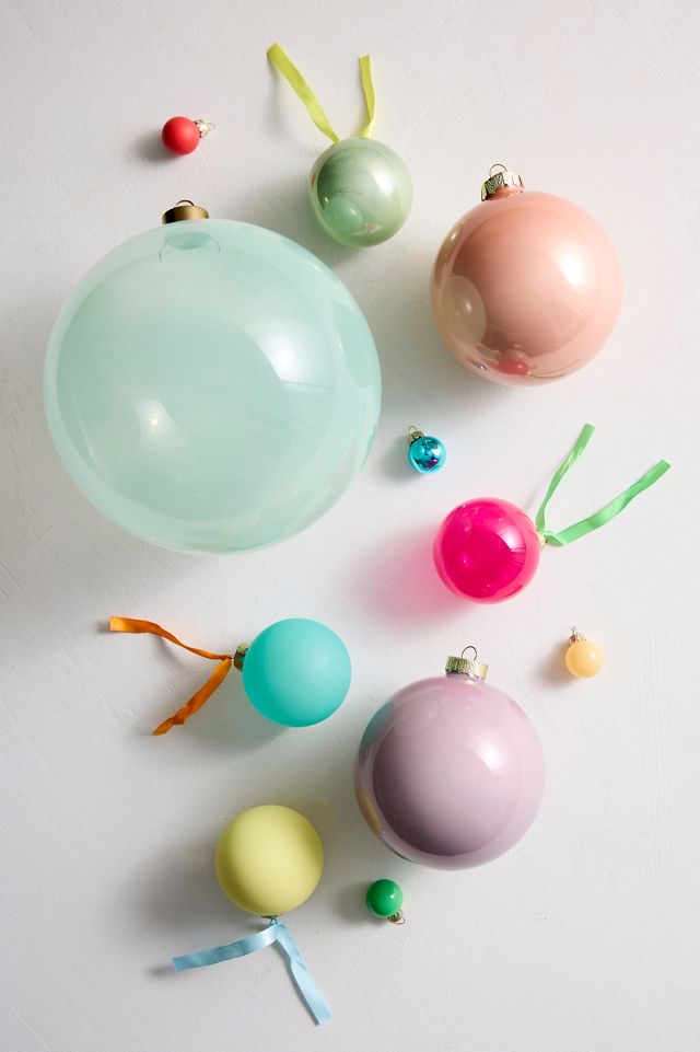 5" Colorful Glass Bauble Ornaments, Set of 6 #5