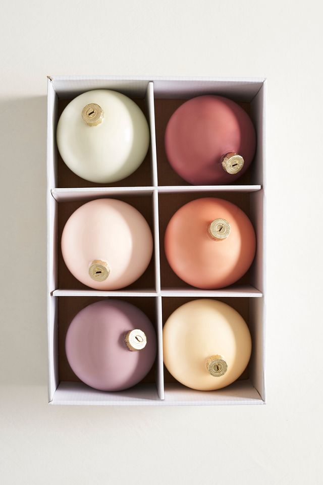 5" Colorful Glass Bauble Ornaments, Set of 6 #2