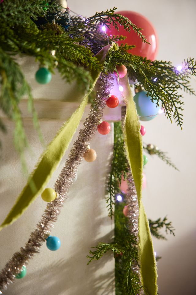Good Cheer Bauble Ornament Tinsel Garland #4