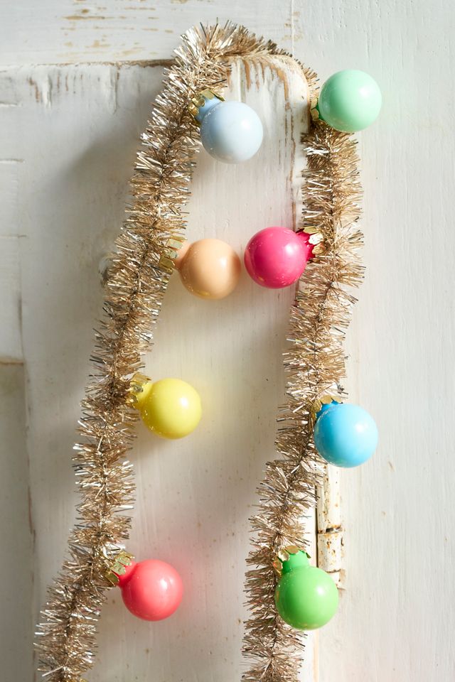 Good Cheer Bauble Ornament Tinsel Garland #1
