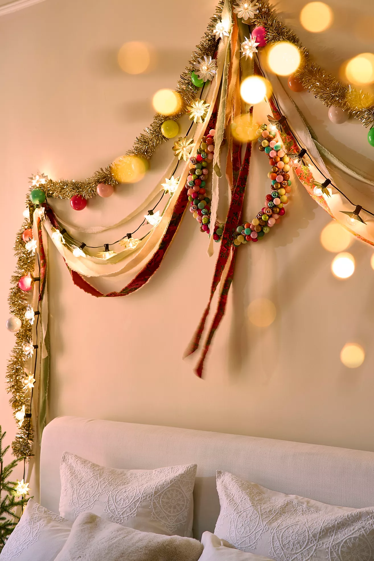 Terrain Good Cheer Bauble Tinsel Garland, 9' - thumbnail 4