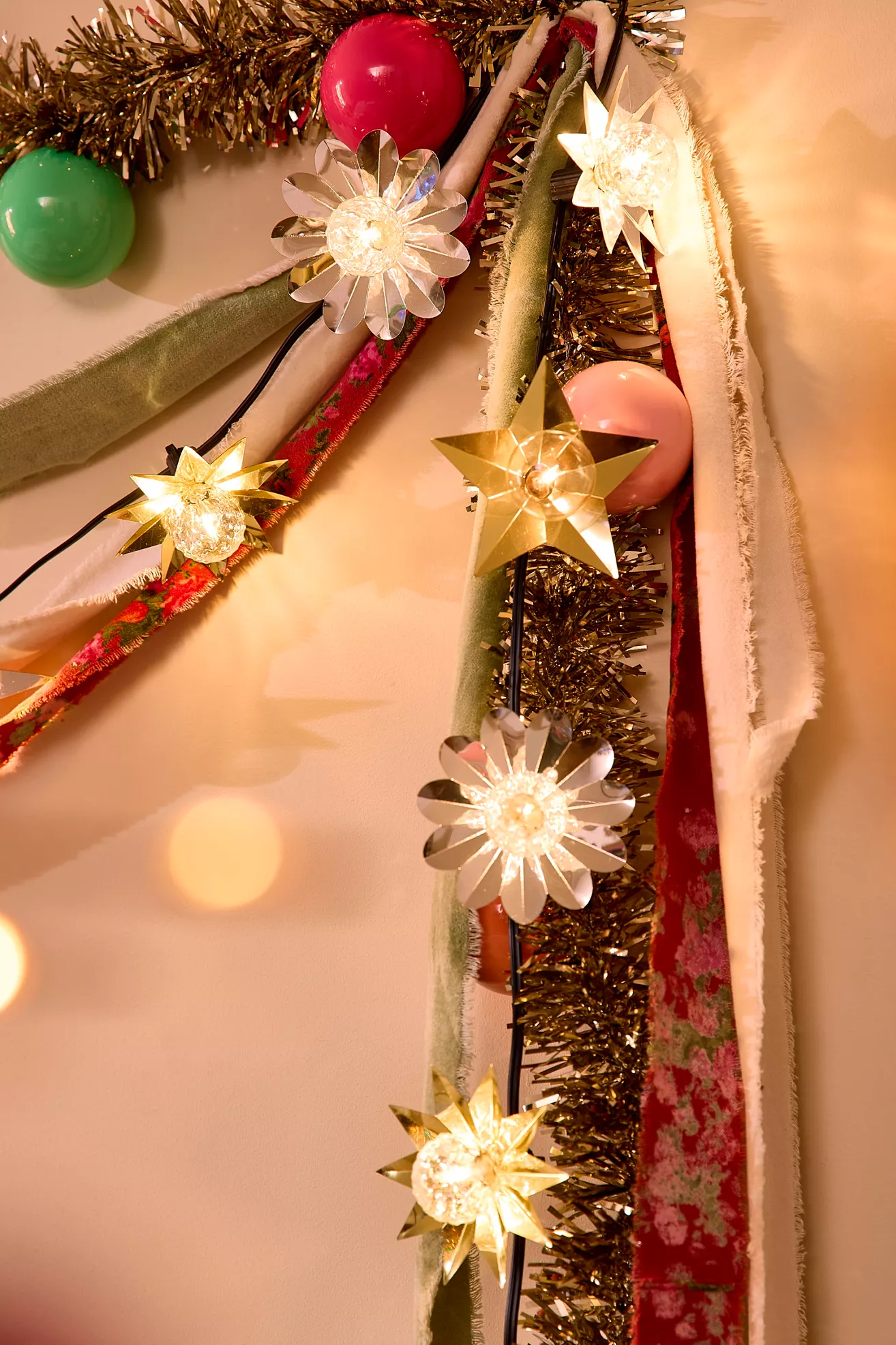 Terrain Good Cheer Bauble Tinsel Garland, 9' - thumbnail 6