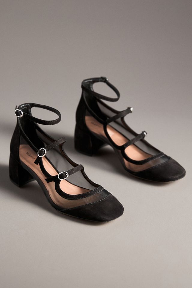 Maeve Mesh Triple-Strap Mary Jane Heels #1