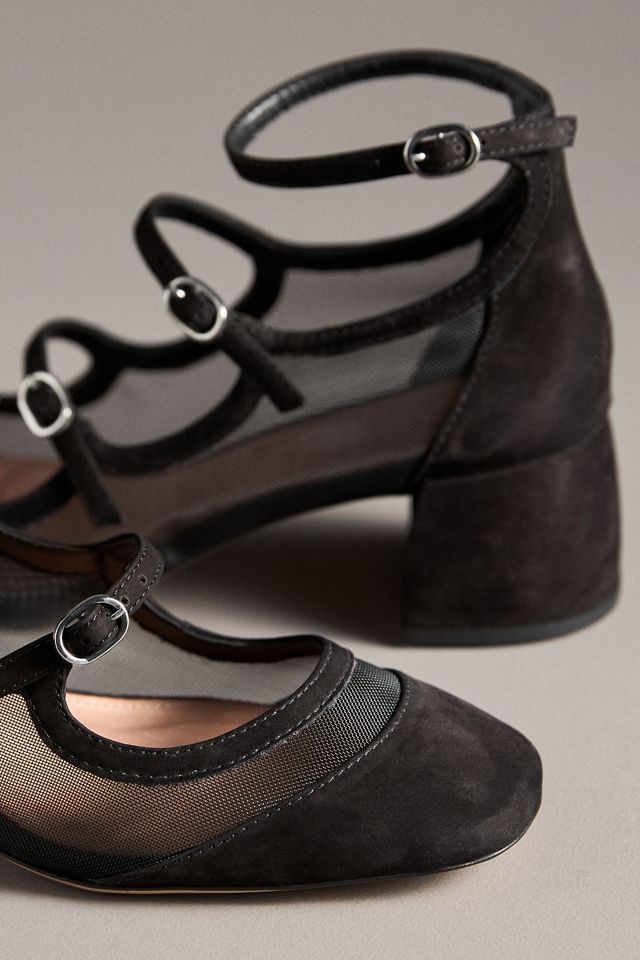 Maeve Mesh Triple-Strap Mary Jane Heels #2