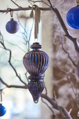 Blue Glass Giant Finial Ornament