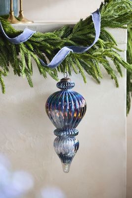 Blue Glass Giant Finial Ornament
