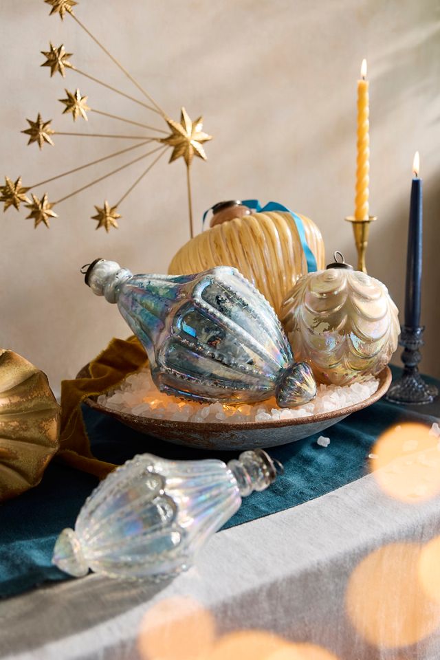 Scalloped Gold Globe Ornament #1