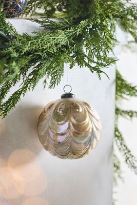 Scalloped Gold Globe Ornament