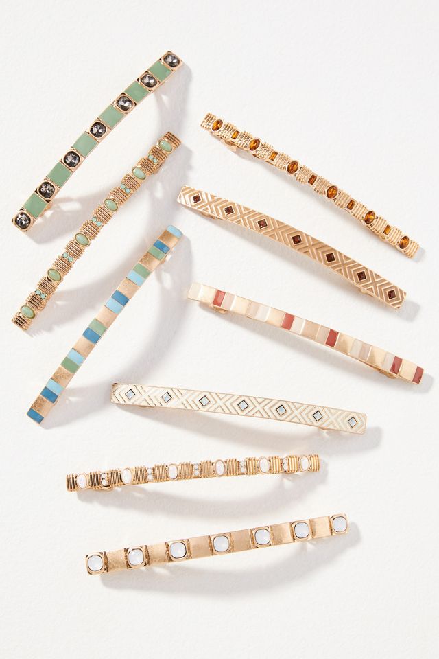 Mixed Enamel Barrettes, Set of 5 #1