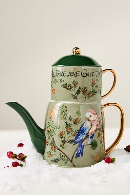 Phannapast Taychamaythakool X Anthropologie Twelve Days Of Christmas Ceramic Stoneware Tea-for-one Set