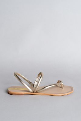 Kaanas Kaanaz Aztec Strappy Sandals In Gold